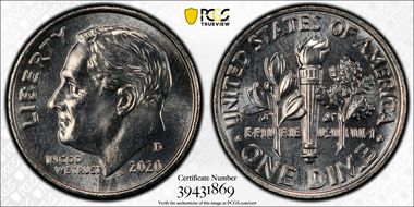 2020-D 10C Early Find MS66FB