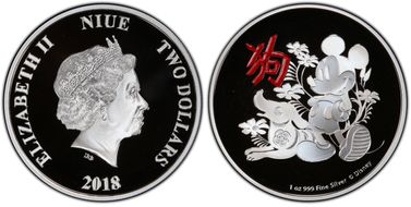 2018 $2 Mickey-Year of the Dog PR70DCAM