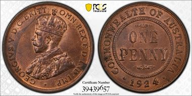1924 1D English obverse MS64RB