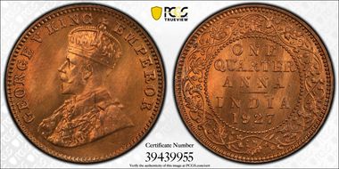 1927(B) 1/4 An SW-8.365 MS67RD