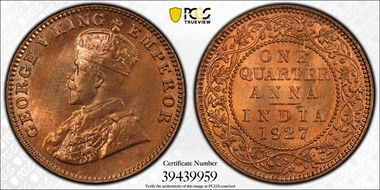 1927(B) 1/4 An SW-8.365 MS65+ RD