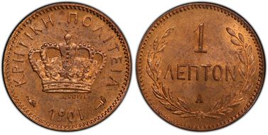 1901-A Lepton KM-1 MS64RD