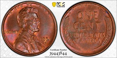 1951-D 1C MS64BN
