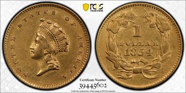 1854 G$1 Type 2 AU53