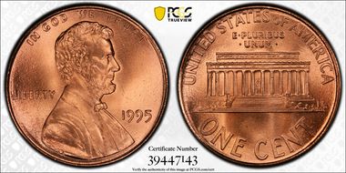 1995 1C Doubled Die Obverse MS67RD