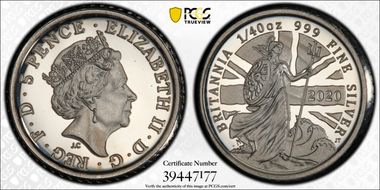 2020 5p Britannia Ag PR70DCAM