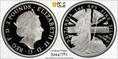 2020 20p Britannia Ag PR70DCAM
