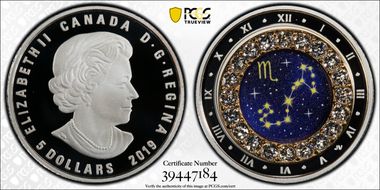 2019 $5 Zodiac Series-Scorpio Colorized PR70DCAM