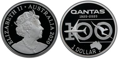 2020 $1 Qantas Centenary Ag PR69DCAM