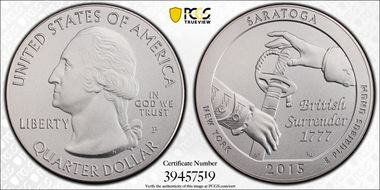 2015-P 25C Saratoga NP 5 oz Silver SP70