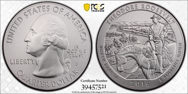 2016-P 25C Theodore Roosevelt NP 5 oz Silver SP69