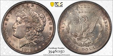 1878 7TF $1 VAM 198 AU58