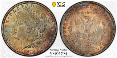 1878 7/8TF $1 Strong, VAM 37, 7/4 MS65
