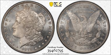 1878 7/8TF $1 VAM 45, Doubled Talons Weak 7/0 MS63+