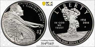 2016-P $1 100th Anniv. Nat'l Parks PR70DCAM