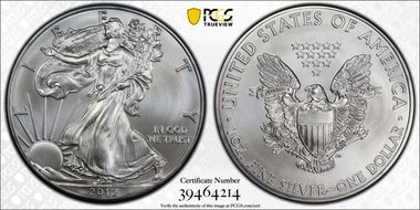 2012 $1 Silver Eagle MS69
