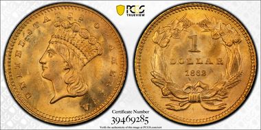 1862 G$1 MS66