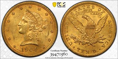 1904-O $10 MS62+