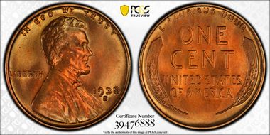 1938-S 1C MS66RB