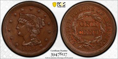 1854 1C MS65BN