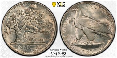 1935 50C Connecticut MS66