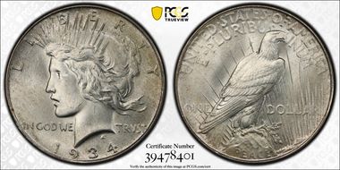 1934 $1 MS65+ 