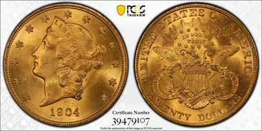 1904 $20 MS65