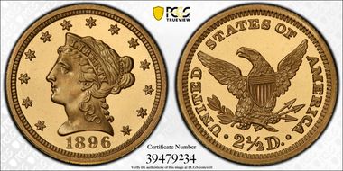 1896 $2.50 PR67+ DCAM