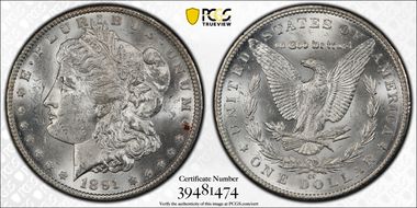1891-CC $1 MS62