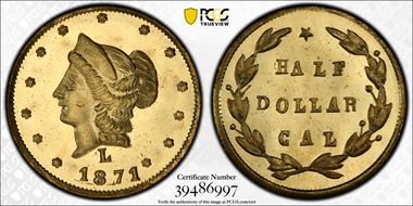 1871 G50C BG-1029 MS66+ DMPL