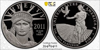 2011-W $100 Statue of Liberty PR69DCAM