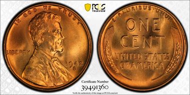 1942-S 1C MS67+ RD
