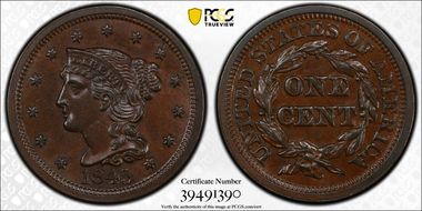 1845 1C MS63BN
