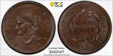 1842 1C Large Date MS65BN