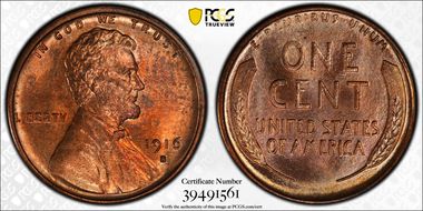1916-S 1C MS64RD