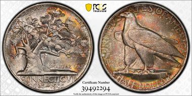 1935 50C Connecticut MS67+