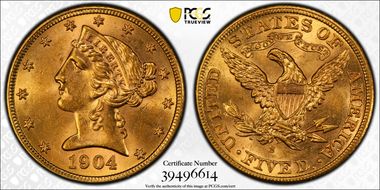 1904-S $5 MS63