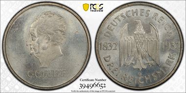 1932-D 3 Mk Goethe J-350 MS65