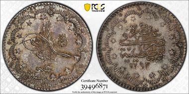 AH1293//13 (1888) 5 Kur KM-737 MS65