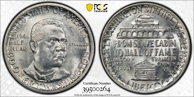 1946 50C Booker T. Washington MS65