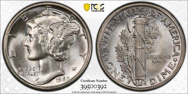 1940-S 10C MS66+ FB