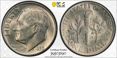 1953-D 10C D/Horiz D FS-501 MS64FB