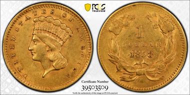 1858 G$1 AU58