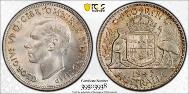 1947(m) Florin KM-40a  Ag MS64+