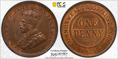 1921 1D English Obverse MS63BN