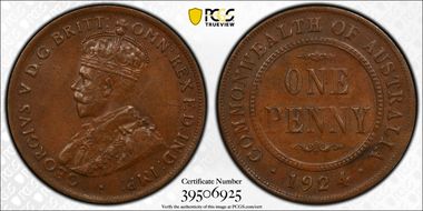 1924 (s) 1D Indian obverse MS63BN