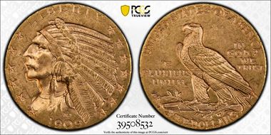 1909-D $5 MS62