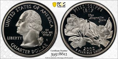 2002-S 25C Mississippi Silver PR69DCAM