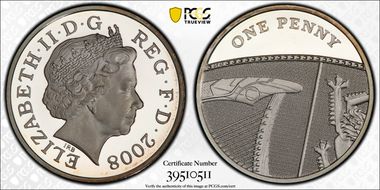 2008 1p S-B6 Royal Arms Section Ag PR69DCAM