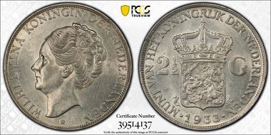 1933 2 1/2 G KM-165  Ag AU58
